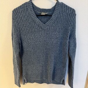 Natural Reflections Textured Blue Sweater Knit Wear Cozy Cabin Outdoors Size S